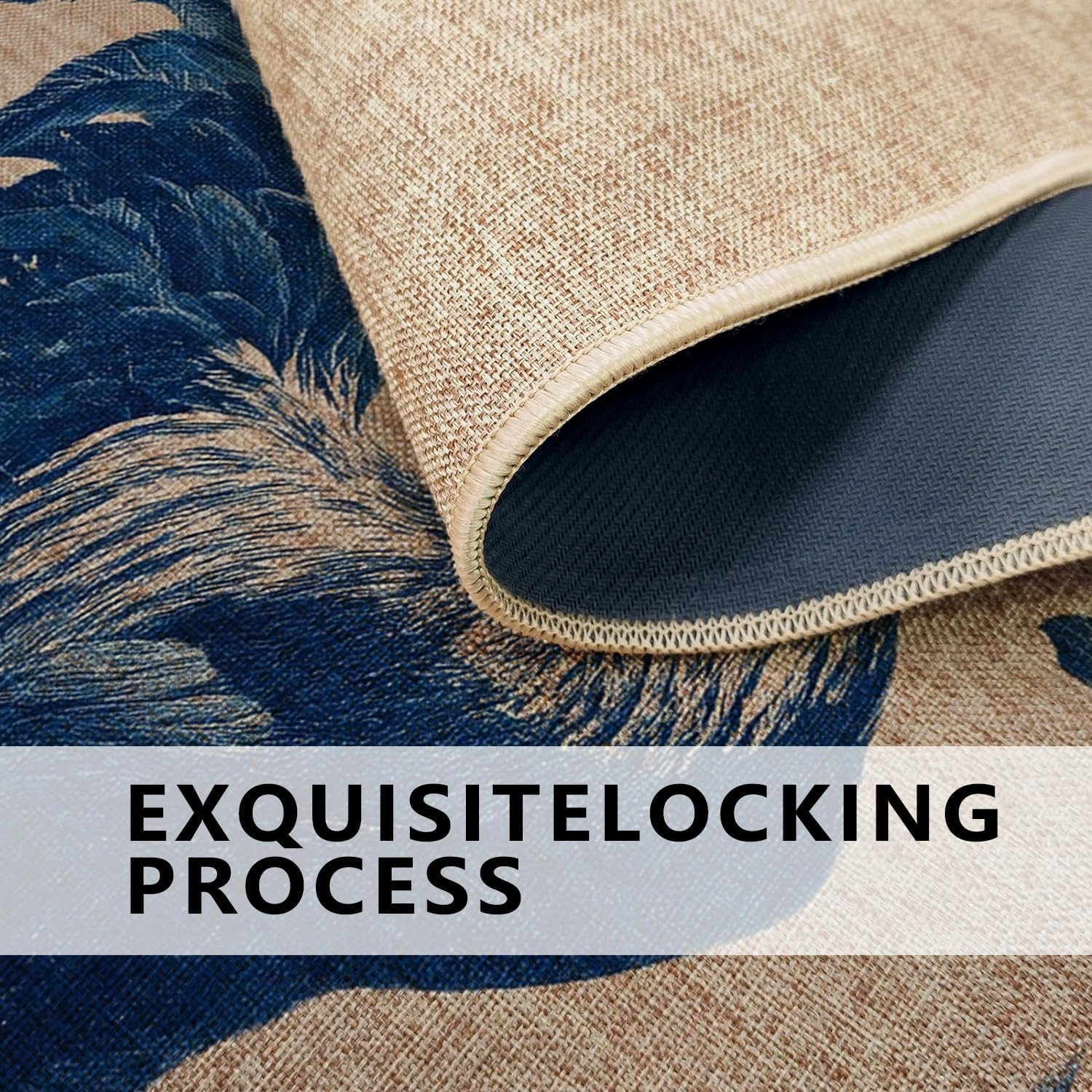 Rooster Doormat, Dark Blue Chicken Indoor & Outdoor Entrance Rug Vintage Farmhouse Decor, Non-Slip Rubber Sturdy Dust Control Mat, Easy Maintenance 29x17 Inch