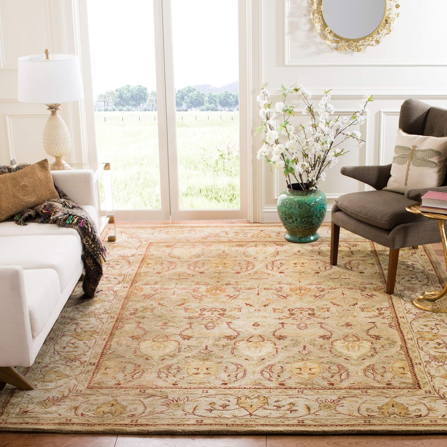 Handmade Woollen Floral Thick Soft Area Rugs for Living Room, Bedroom Hall Size 6x9 feet Multi Colour-image-39