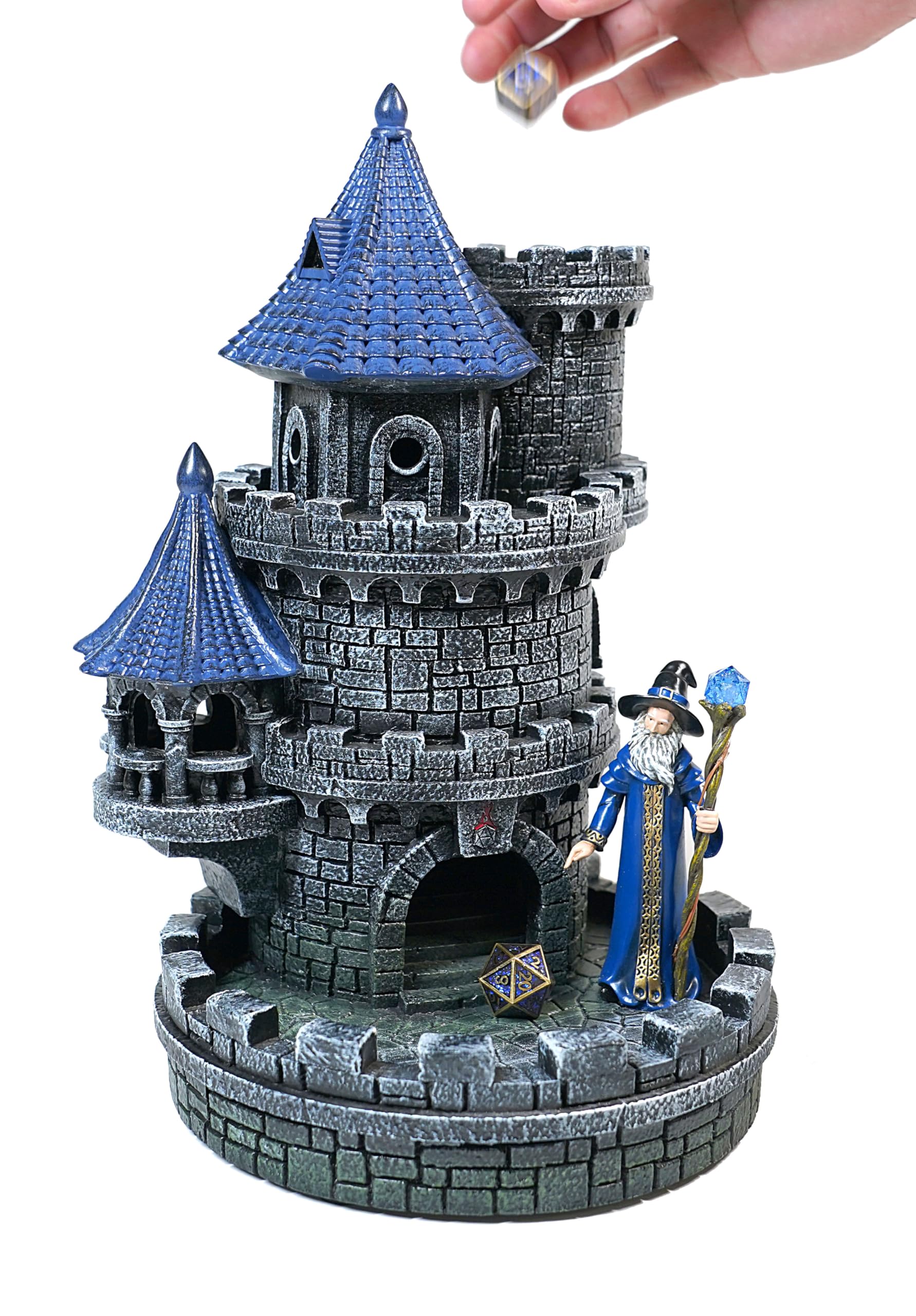 Forged Dice Co. Wizard's Castle Dice Tower - Dipinta a mano - Adatto per dadi Dungeons and Dragons - Blu