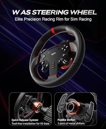 PXN VD4 Direct Drive Racing Wheel Bundle, 4Nm Force Feedback, for Windows