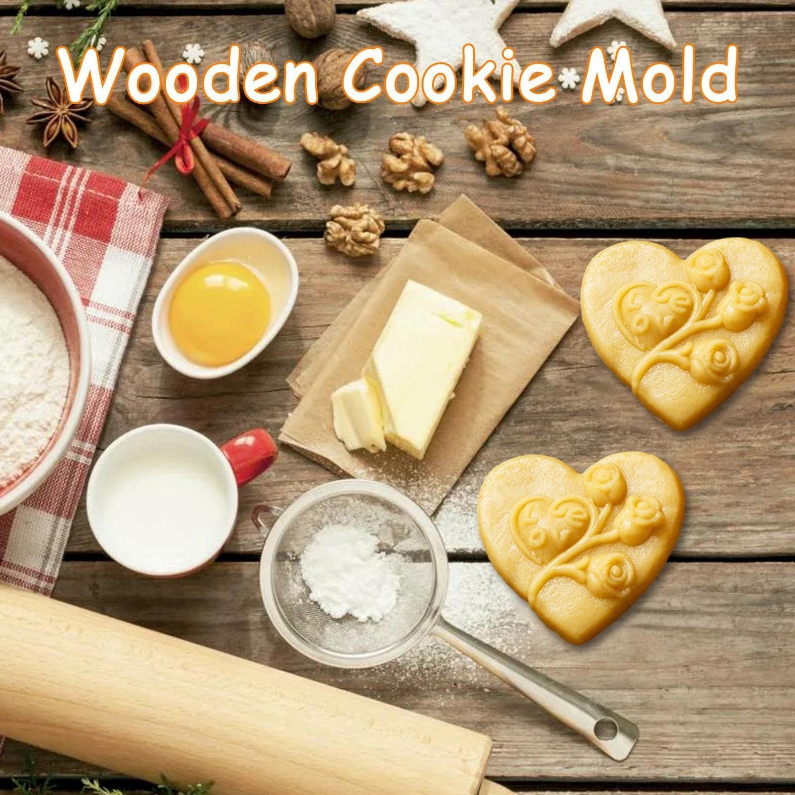 Keksausstecher, Plätzchenformen aus Holz,Keks,Holzkekse | Keksformen for Backen, DIY Lebkuchen-Keksstempel, Kekspresse, Stempelformen, Keksausstecher