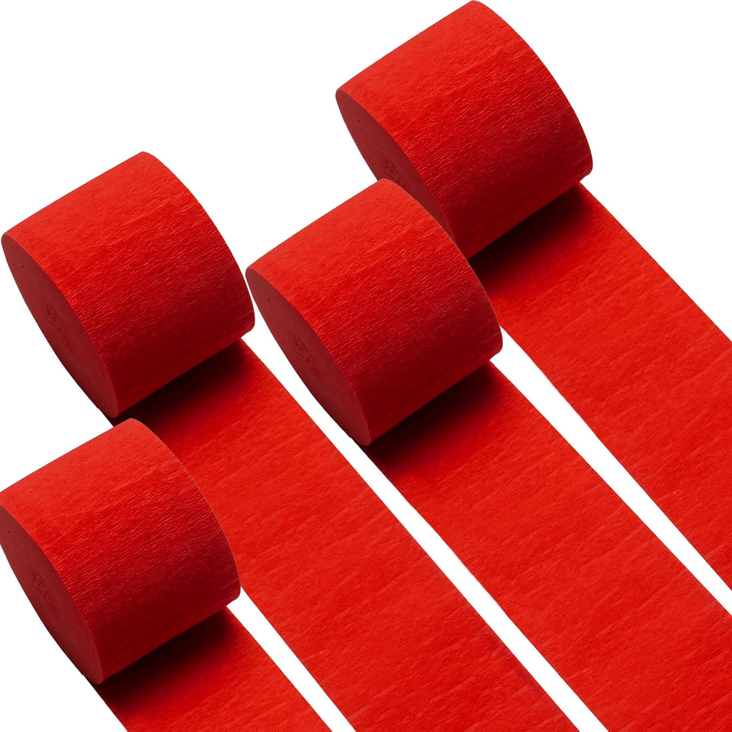 4 Red Streamers, 328ft Pack of Crepe Paper Party Decorations