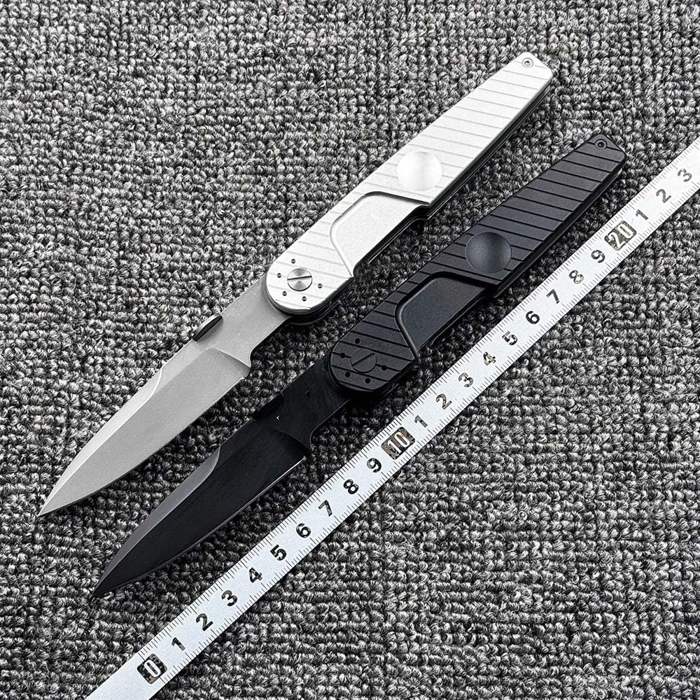 Joa Klappmesser 8.7" Taschenmesser Tragbar aus schwarz stahl, Alu aluminium, Slim Outdoor Messer Survival Jagdmesser Scharfes Einhandmesser, EDC Messer, N690 edelstahlklinge, Ergonomisches Design