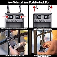 Vista 6 de Master Lock Caja de llaves de alta capacidad, dial de combinación, cable removible