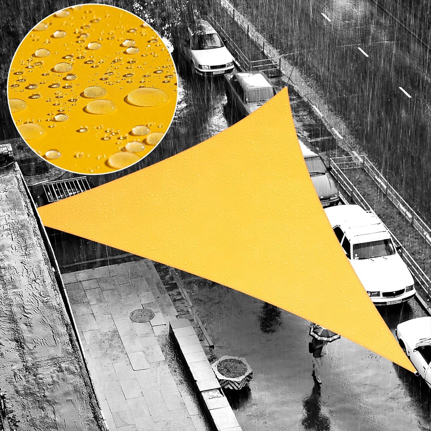 ShadeMart 12' x 12' x 12' Orange Waterproof Shade Sail Triangle Sun Shade Sail 95% UV Resistant Canopy Awning Shelter Sunshade for Backyard Patio Deck Balcony Pergola Garden