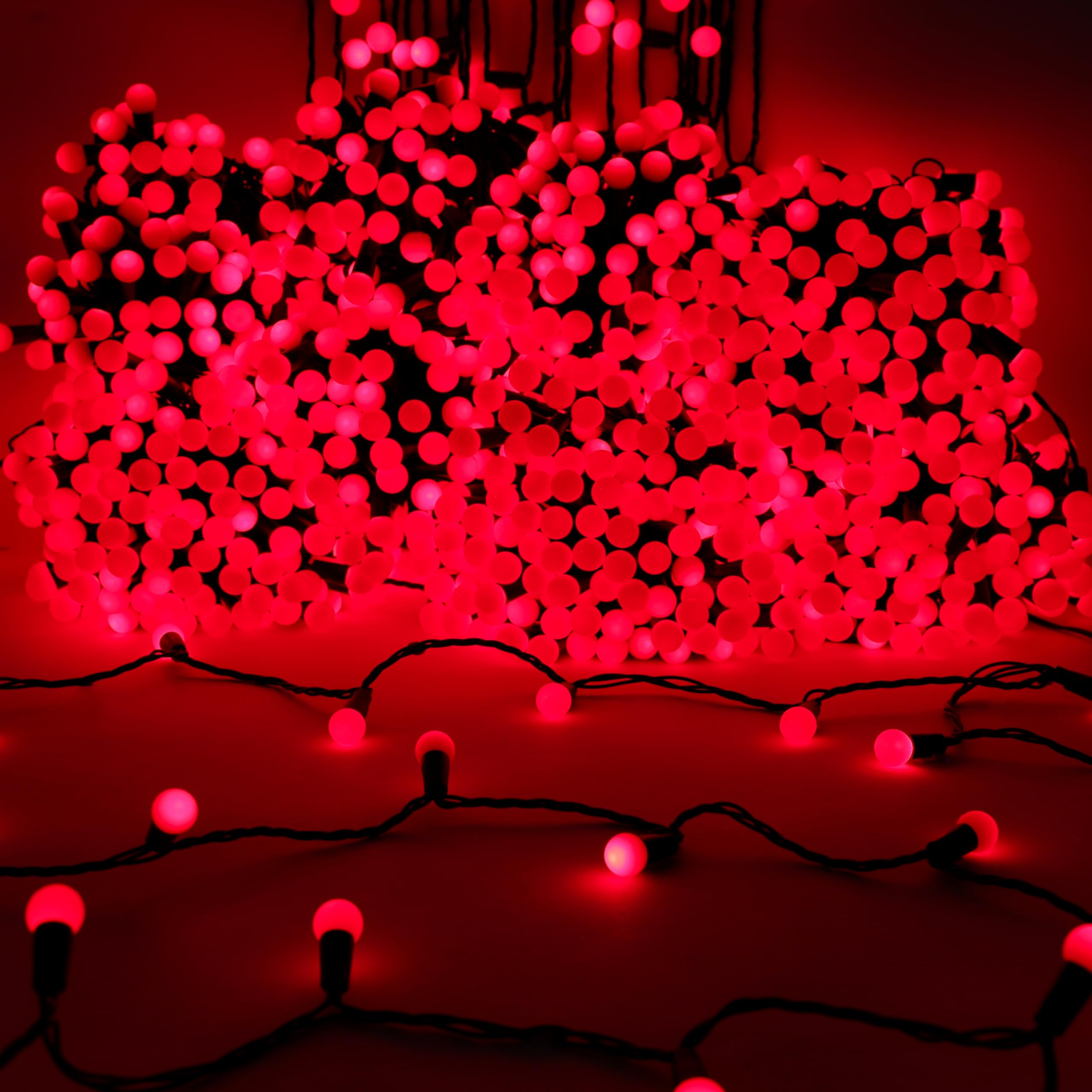 Christmas Concepts® 1000 100m (328ft) Red LED Berry Lights with 8 Function Controller - Indoor/Outdoor - Energy Efficient A++ - Christmas Lights