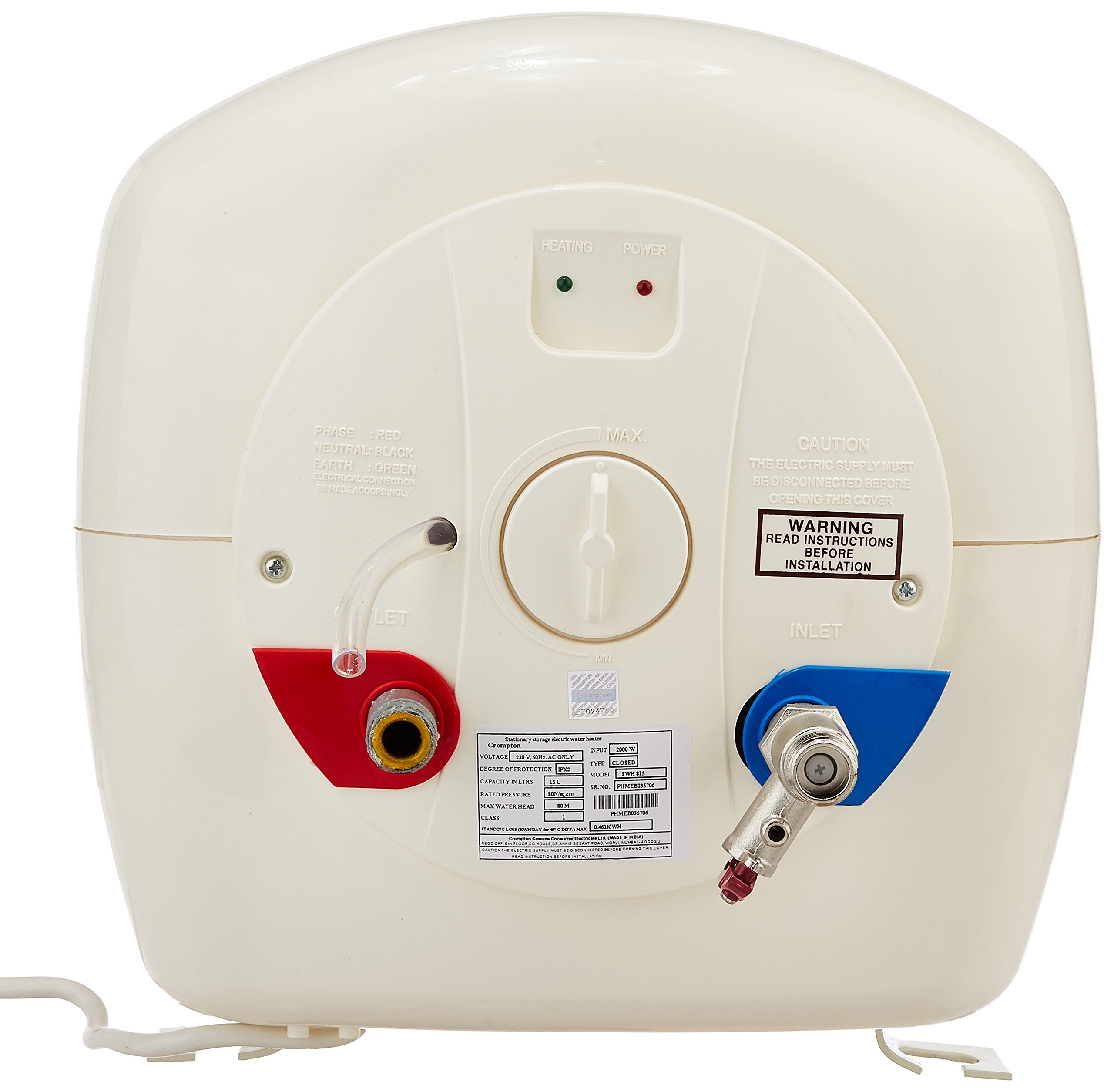 Buy Crompton Solarium DLX SWH815 15-Litre Storage Water Heater (Ivory)  Online at Low Prices in India - Amazon.in