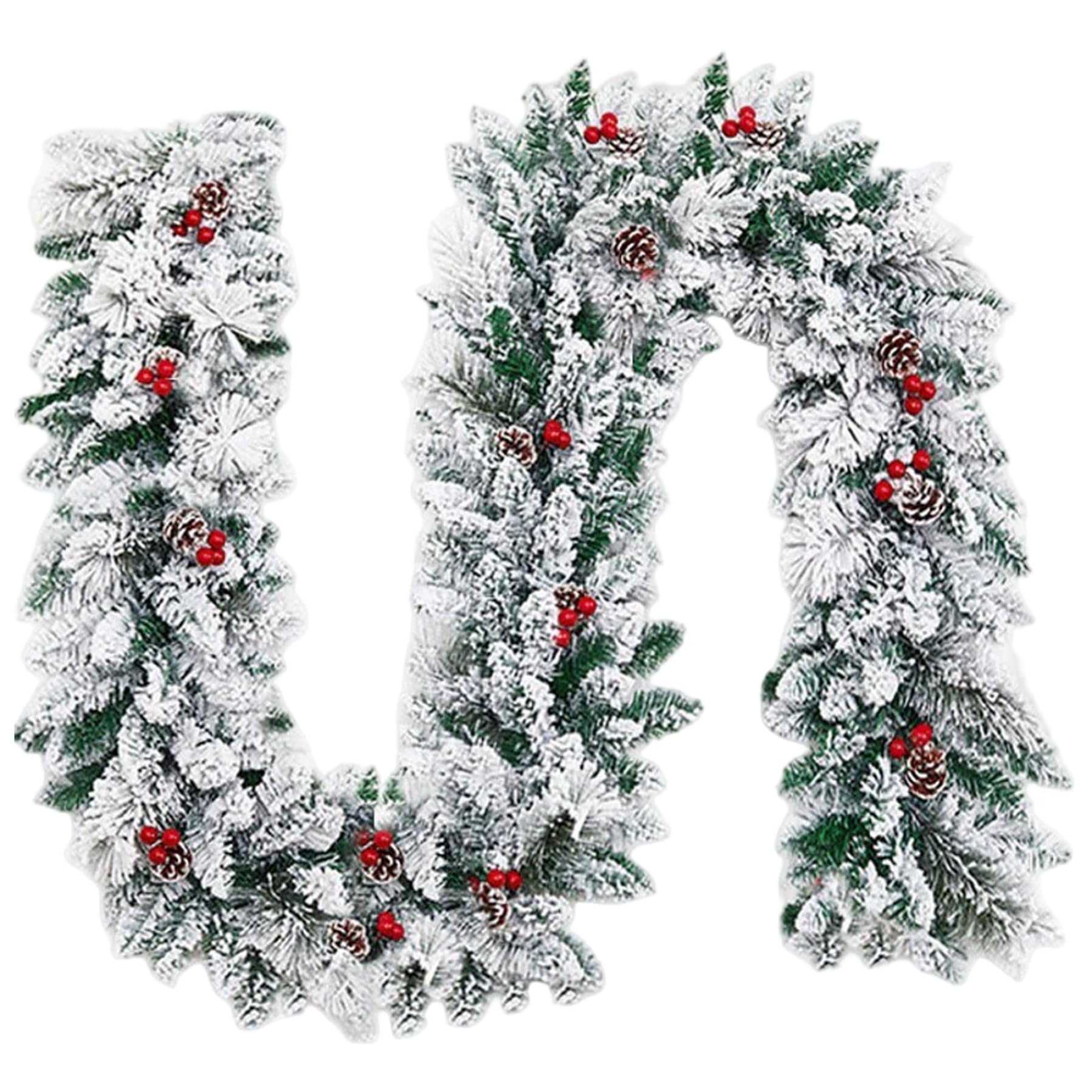 Guirlande de noël floquée haut de gamme pour intérieur chaleureux