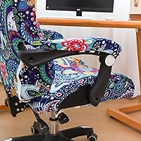 Vista 5 de FORCHEER Funda para silla de juegos con fundas para reposabrazos, estilo bohemio, 4 piezas, elásticas, para silla de computadora, juego de fundas