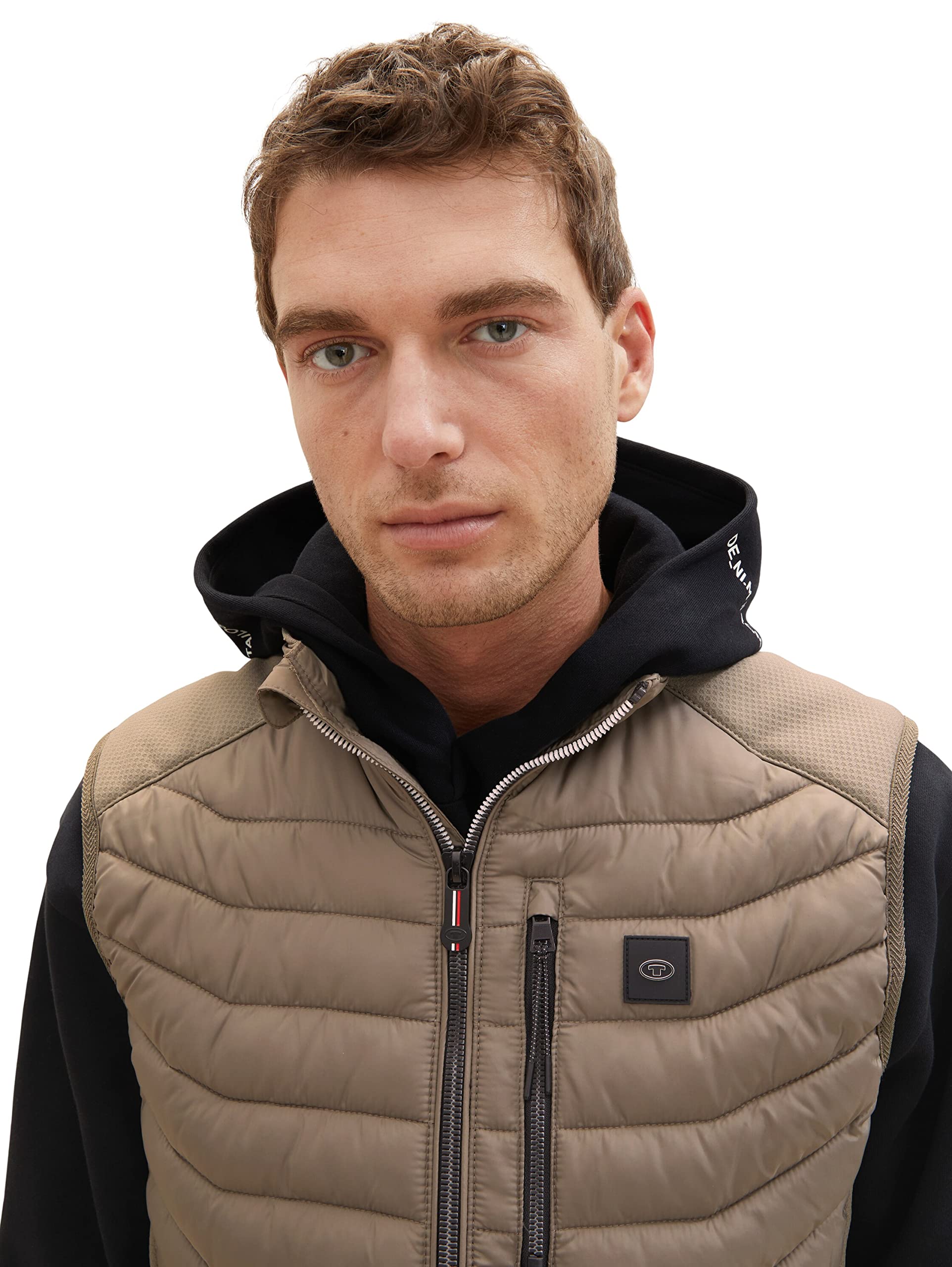 TOM TAILOR Chaleco Acolchado Híbrido Con Cuello Alto Chaleco Hombre (Pack de 1)