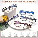 Reading Glasses for Women Men, Blue Light Blocking Ladies Computer Readers with Spring Hinge