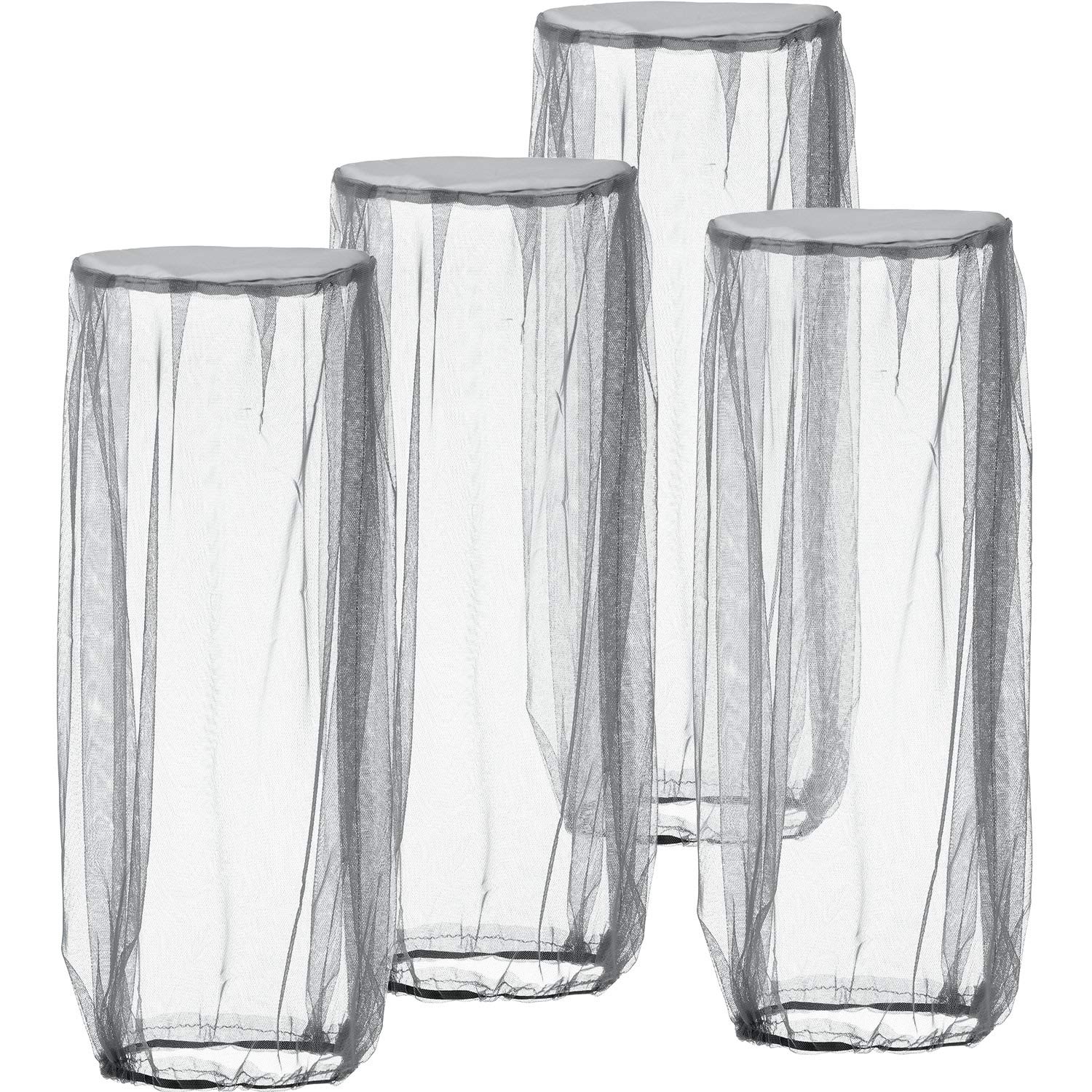 Hestya 4 Pack Head Net Face Netting Neck Cover Netting Mesh Net for Outdoor Activity (Big Size, Grey)