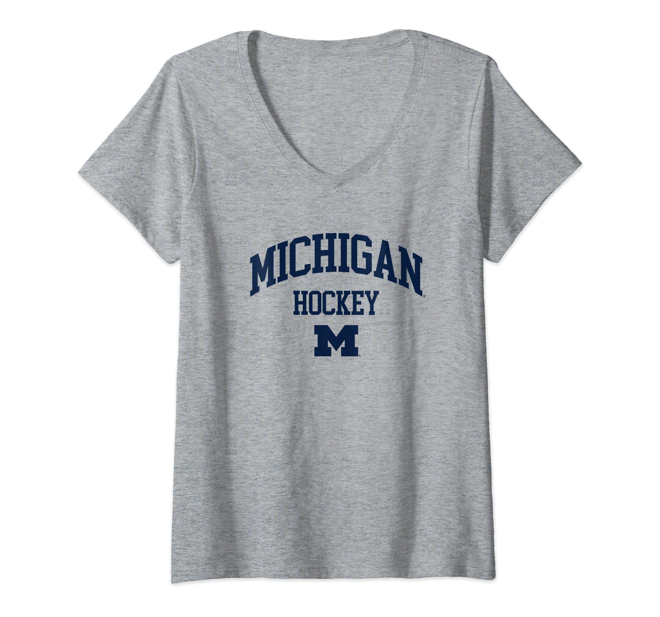 Womens University of Michigan Wolverines U of M Hockey V-Neck T-Shirt