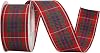 MEEDEE Fraser Dress Tartan Ribbon 2-12 Wide with 25 Yards Red, Blue, Green & White Scottish Plaid Polyester Wired Ribbon for Christmas Tree, Wreaths, Bows, Gift Wrap, Weddings, Holiday Crafts