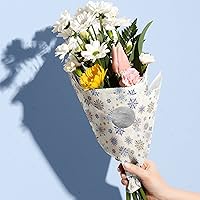 Vista 5 de Pañuelo de regalo impreso de Navidad de invierno desplegado, 20 x 30 pulgadas, copos de fantasía (240 hojas)