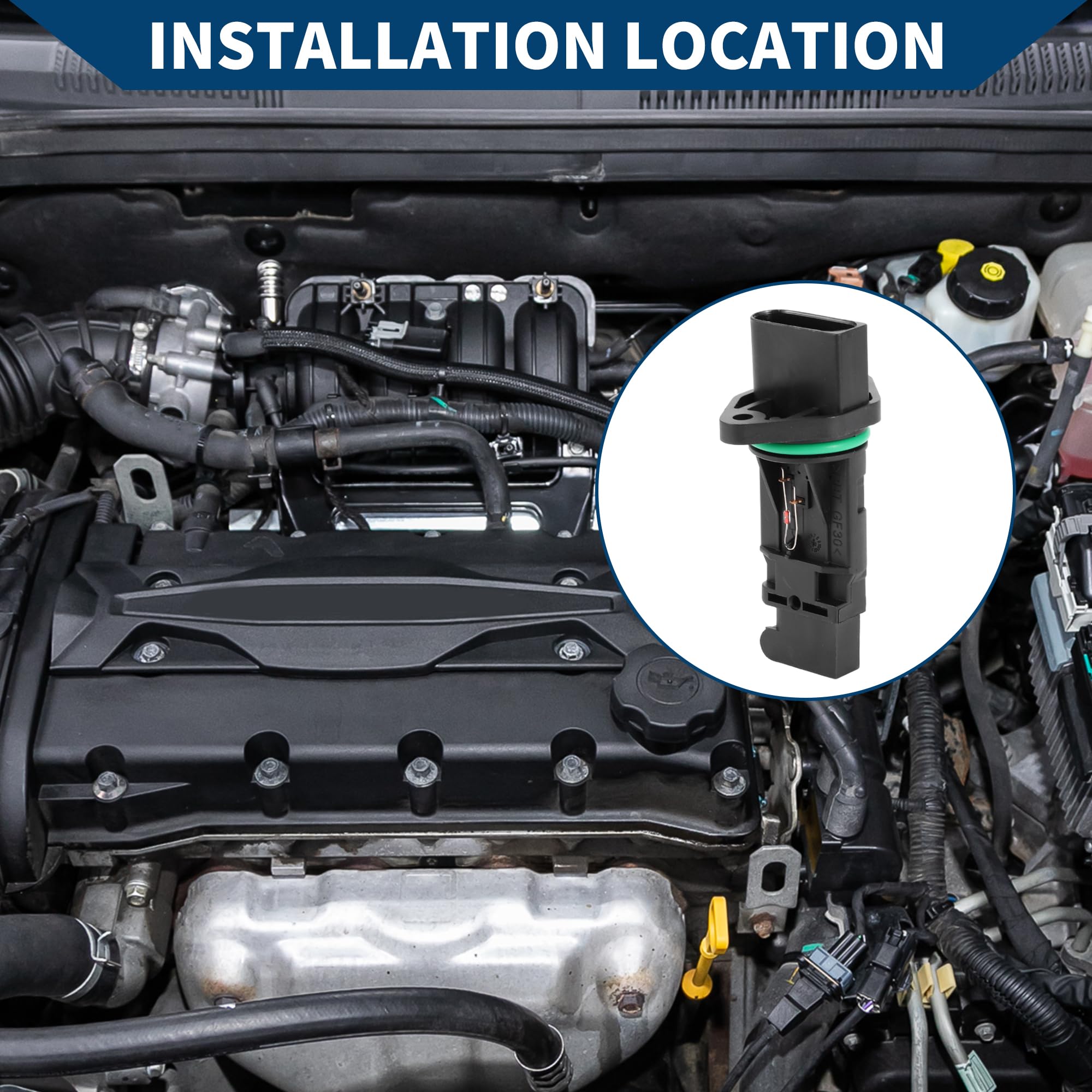 Luftmassenmesser Für VW Passat Variant 2.0L 1 Stück | Schwarz, Kunststoff Und Metall, 5-Pin, Für Audi A4 A6 8E, Langlebig, Direkter Ersatz, Rostfrei, Einfache Installation