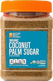 BetterBody Foods Organic Coconut Palm Sugar, Gluten-Free, Non-GMO, Low Glycemic Sugar Substitute, 1.5 lbs,24 Ounce