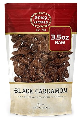 Spicy World cardamomo negro entero bolsa 35 onzas