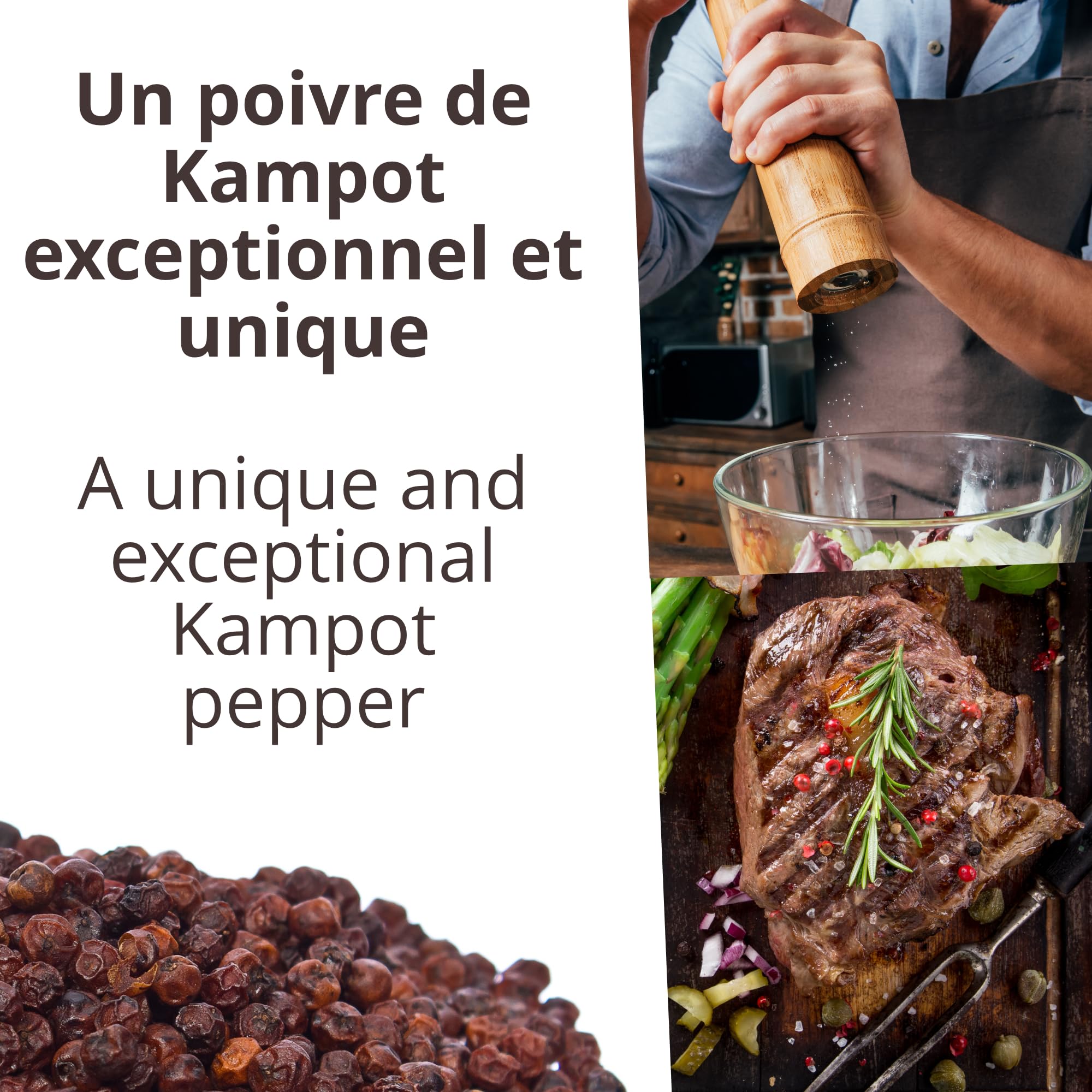 Khla - Poivre Rouge de Kampot Certifié Bio 200 g - Sachet Poivre en Grains Biologique - Grand Cru, Doux & Fruité - Ingrédient Cuisine - Direct Producteur - Épice Asie - Origine Cambodge