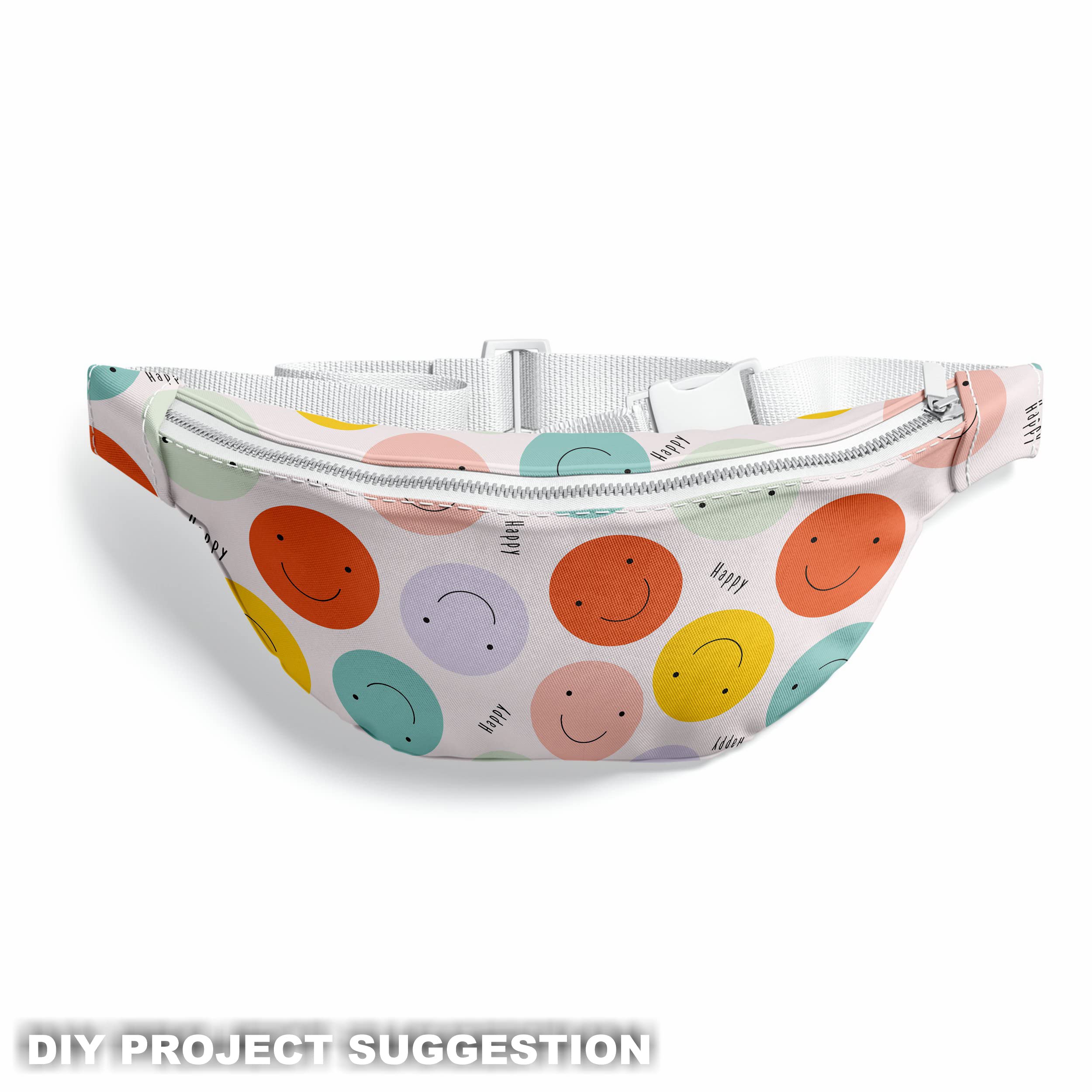 HEKO PANELS Oxford Wasserdichte Meterware Canvas-Stoff Polyester Zum Nähen Nähstoffe Möbelstoffe Dekostoffe Handwerken Wasserabweisend Blickdicht Smileys 5 Meter 155 x 500 cm