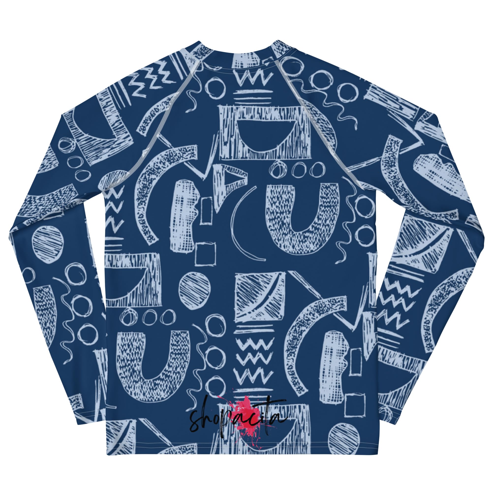 Rashguard Jugend Jungen, Langarm, Badeshirt, Schwimmshirt, Sonnenschutz, Badebekleidung, Schnelltrocknend, UPF 50+, Rash Top mit Print, Rash Guard Shirt, UV Shutz, Figure, 134-158 cm (10)