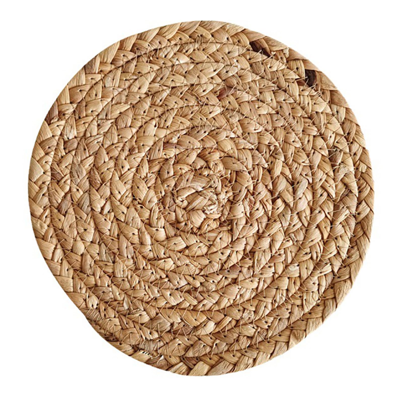 GrassWoven Placemat, Round Farmhouse Coffee Tea Placemats, Grass Woven, 11-35cm, 1/4/6/8 Pcs(1pcs,18cm(7.0in))