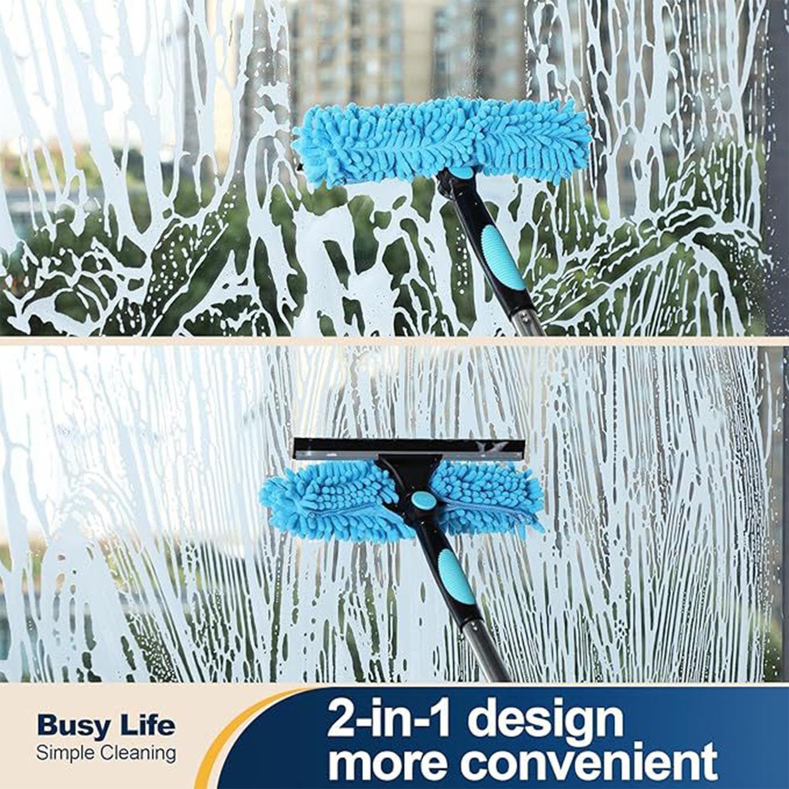 Plumero de Mango Largo | Plumero para Techos con de Extensión - Accesorio Eliminador de Polvo Herramientas de Limpieza para Ventanas Muebles Techos