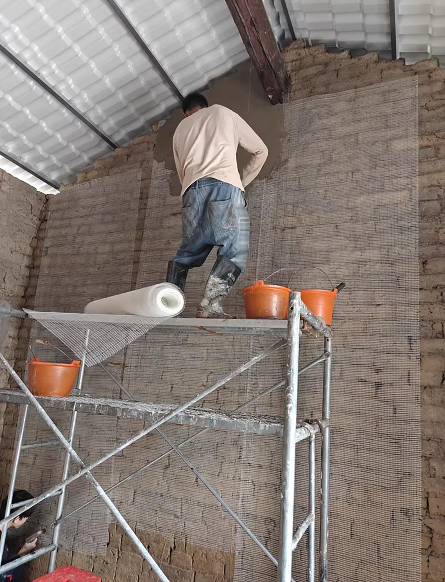 Rete in Fibra di Vetro Alcali, Rinforzo Muro per Intonaco & Rasatura | Rete Antifessurazioni Pareti Int/Est, Riparazione Isolamento & Stucco, Alta Resistenza(Hole 0.7cm/1x30 meters)