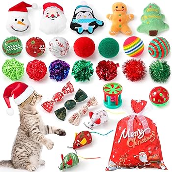 クリスマスHERSHEY'S Cat's Meow Collection Amazon.com : Shappy 31 Pcs Christmas Cat Toy Gifts Bag Set