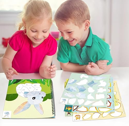 Vista 48 de 90shine 2 libros de calcomanías para niños de 4 a 8 años, diseños temáticos de zoológicos para mascotas, regalo de fiesta, crea 22 imágenes