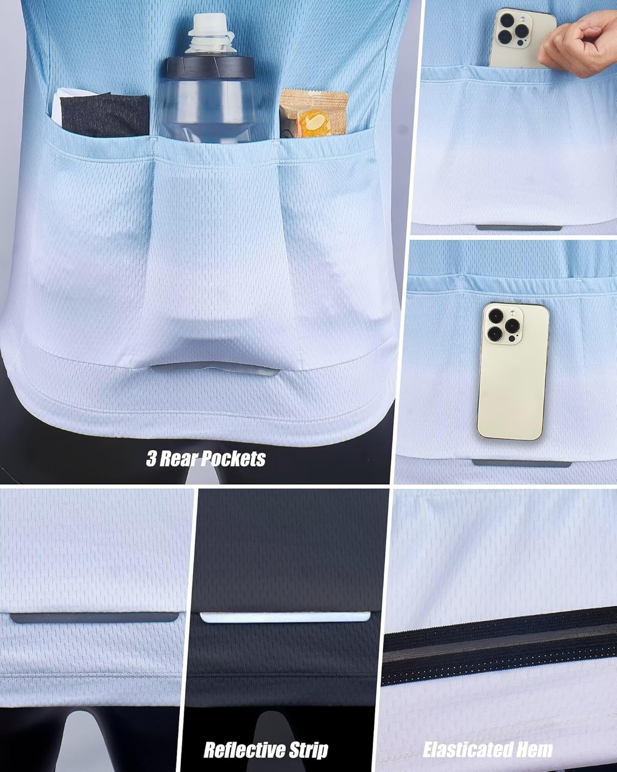 ROTTO Cycling Jersey Mens Bike Shirt Long Sleeve Gradient Color Series - Image 4