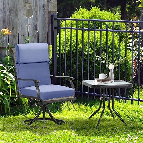 Miniatura 9 de BPS Juego de 4 cojines para sillas mecedoras para exteriores, de 20 x 20 pulgadas, resistentes a la decoloración y al agua, con funda extraíble y