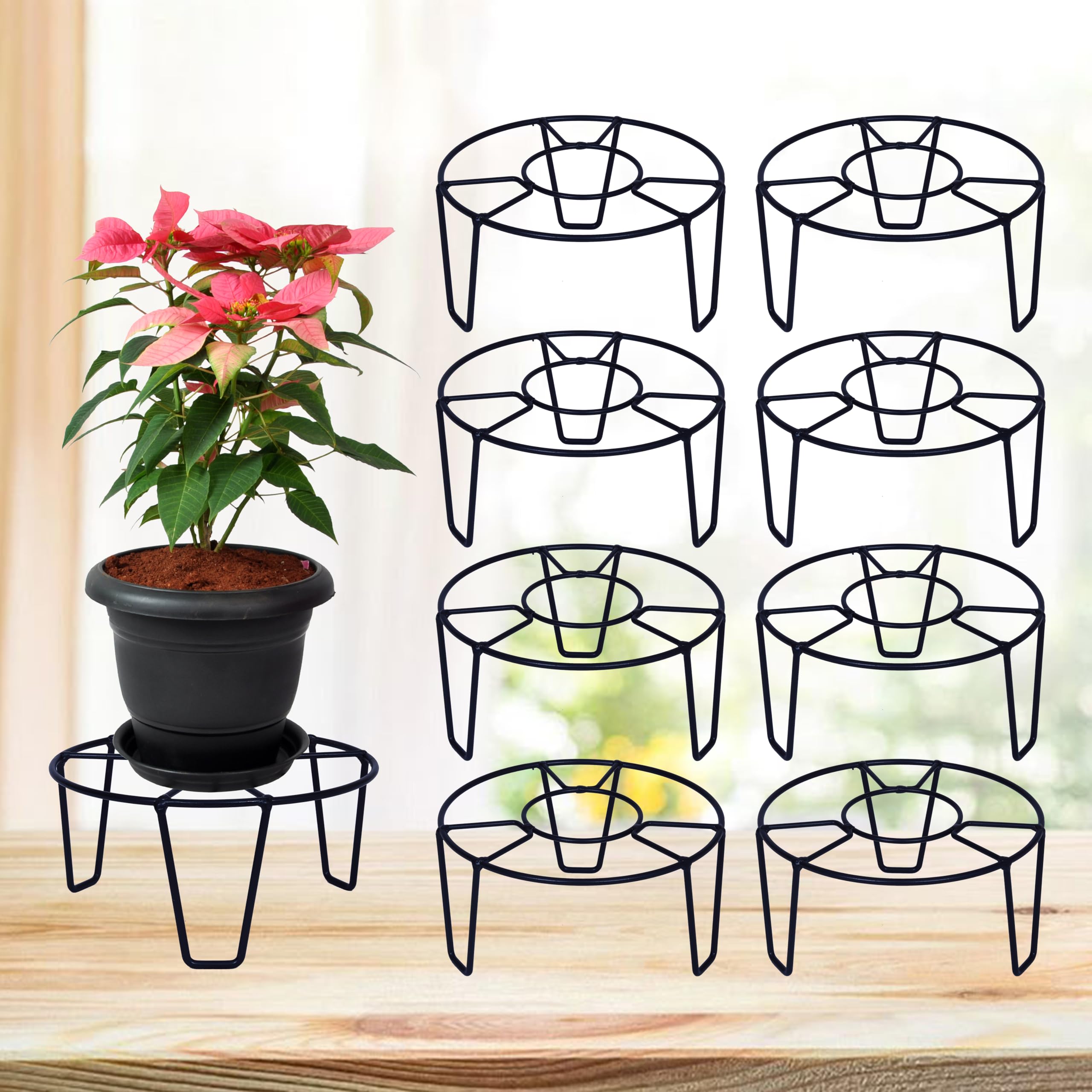 Metal Plant Stands - 4 Pack, Heavy Duty Flower Pot Holders -9 Metal Plant Stands - 4 Pack, Heavy Duty Flower Pot Holders -9