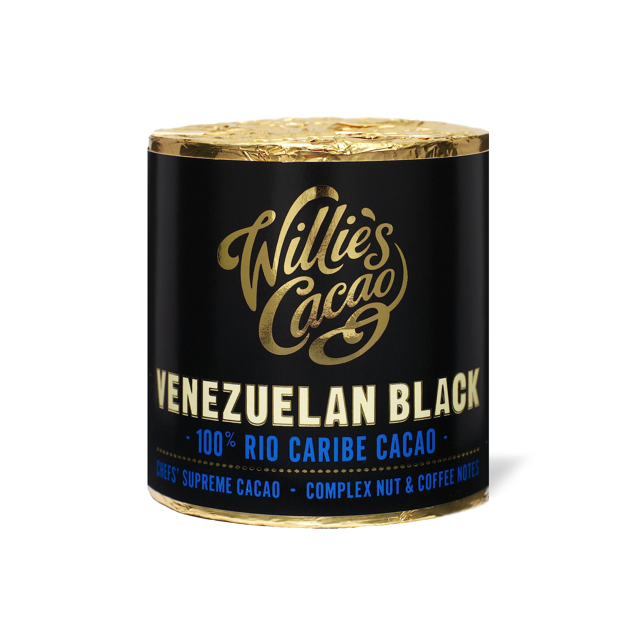 Willie's Cacao - 100% Cacao - Venezuelan Black 100% Rio Caribe Cacao - 180g- Nutty coffee notes - For cooking, baking, drinks - Vegan & No Added Sugar