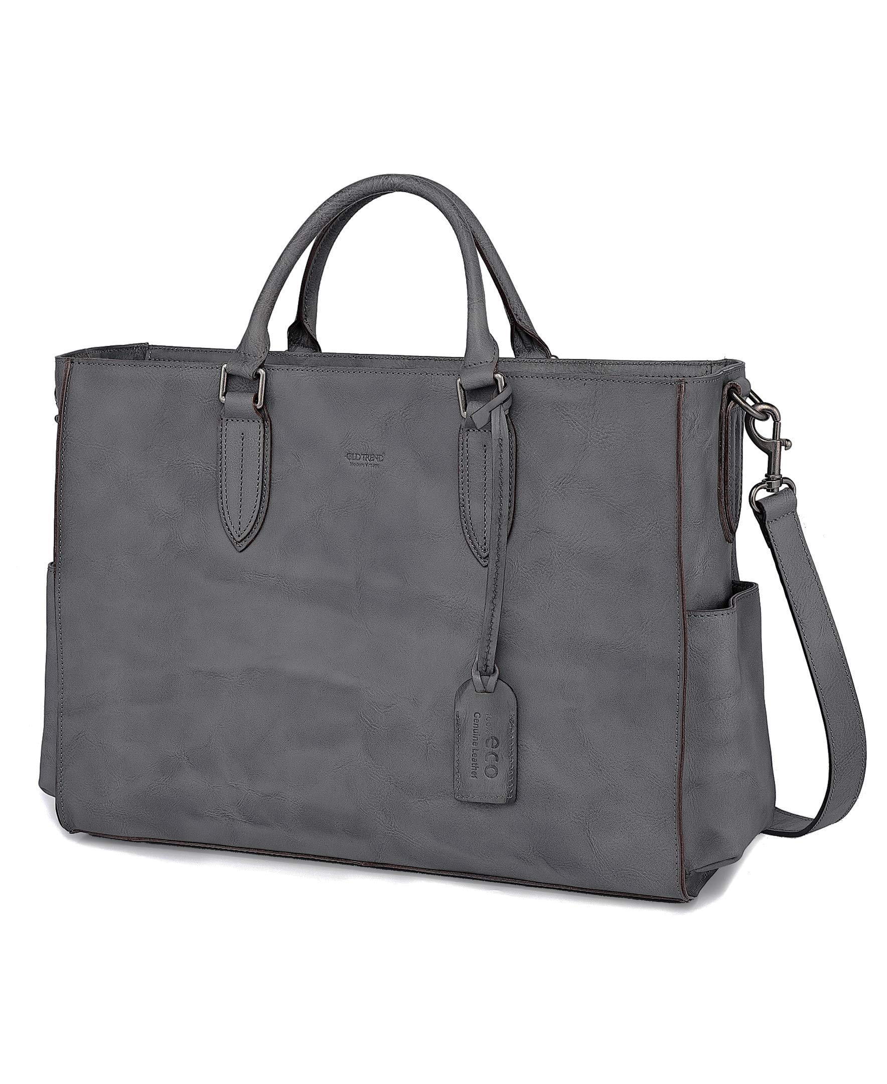 OLD TREND Genuine Leather Monte Tote Bag: Heather Grey