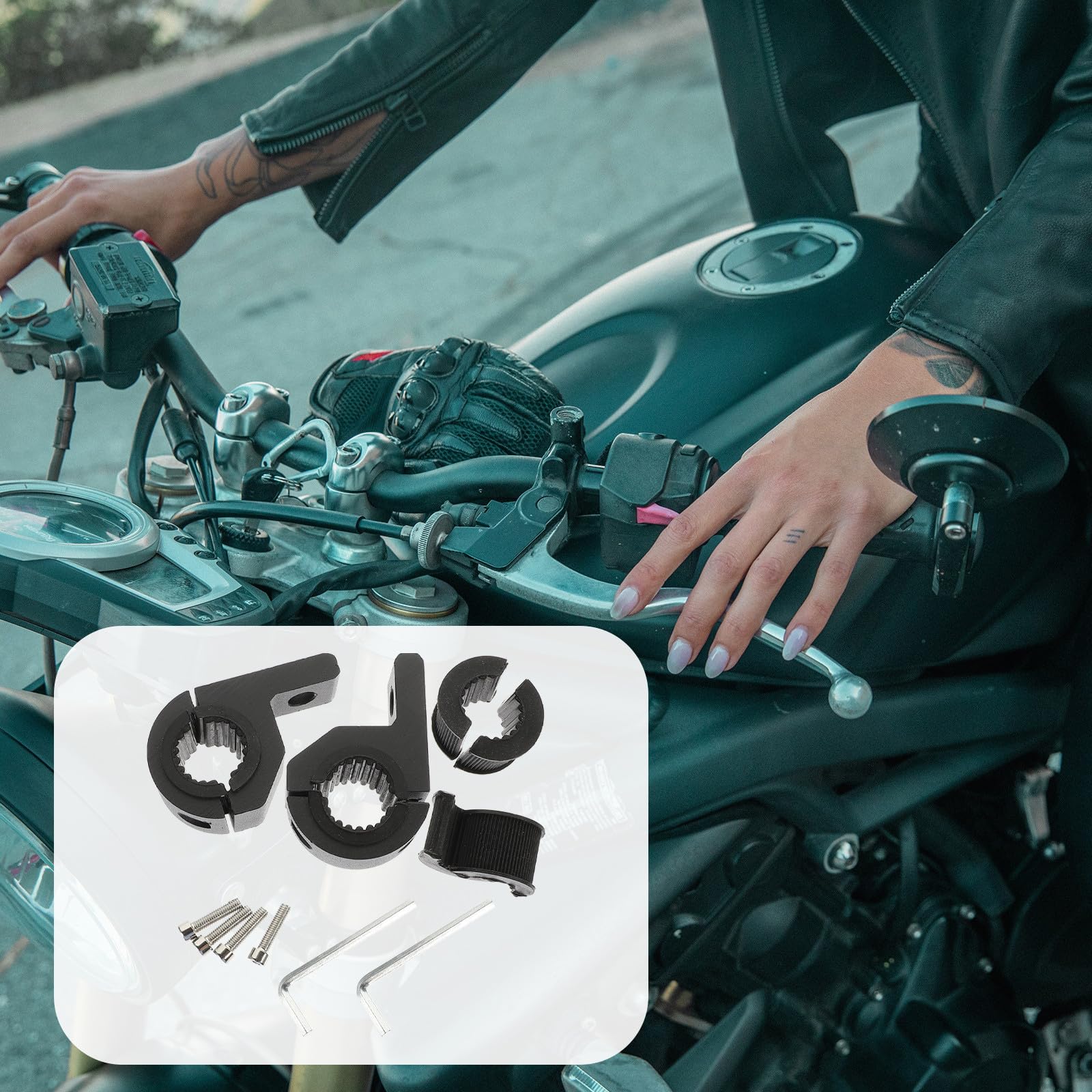 iplusmile Supporto per Luci Moto 20-30Mm Morsetto Clip Antiscivolo in Gomma per Manubrio e Fari Moto Accessori Fuoristrada Off Road