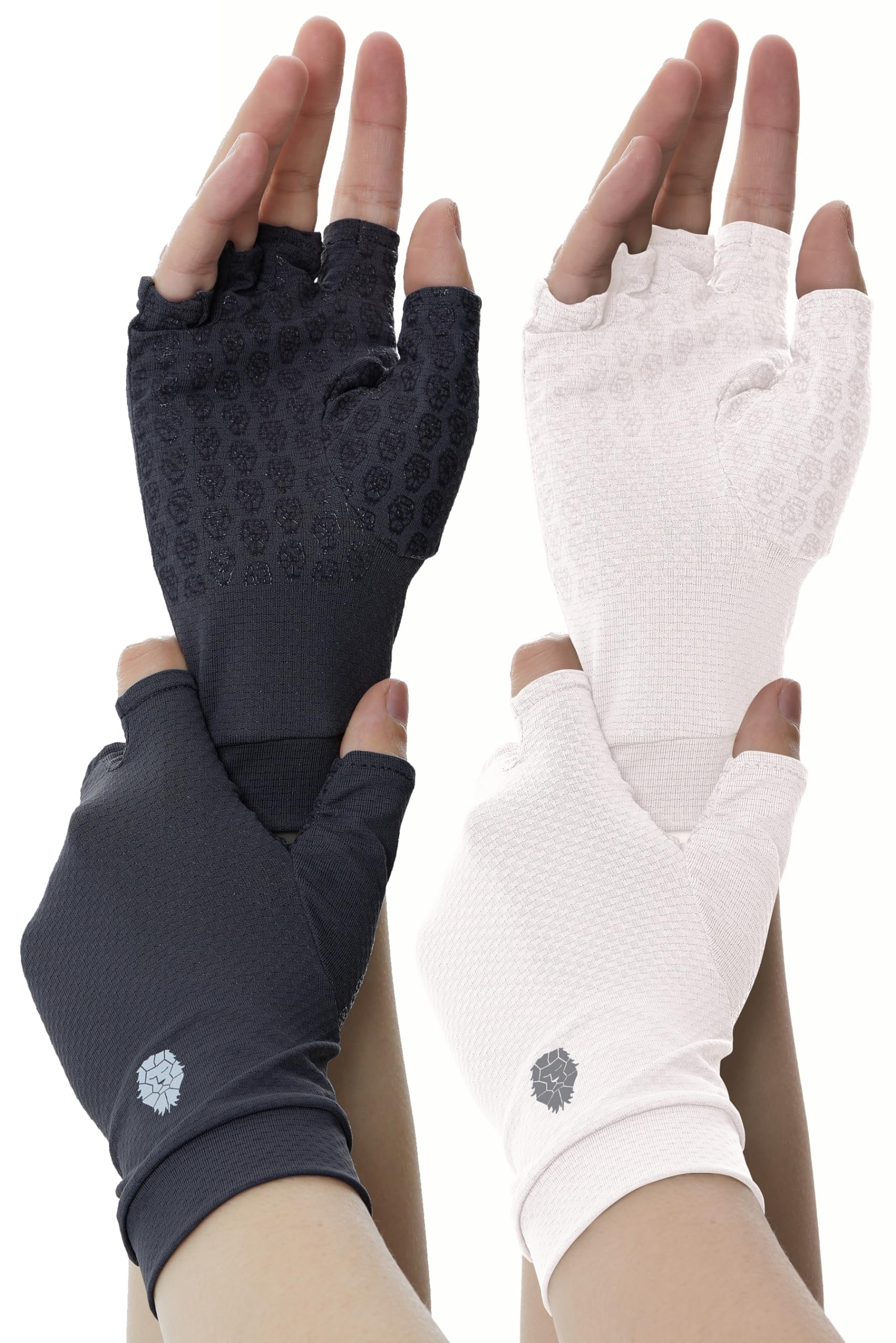 Men's Women's SPF Fingerless Gloves Mittens Sun Protection Unisex Driving Gloves UPF 50+ With Silicone Gel