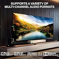 Vista 8 de Monster M-Series 1000 Fiber Optical Audio Toslink Cable, Sound Bar Optical Audio Cable with Gold Connectors, 5ft