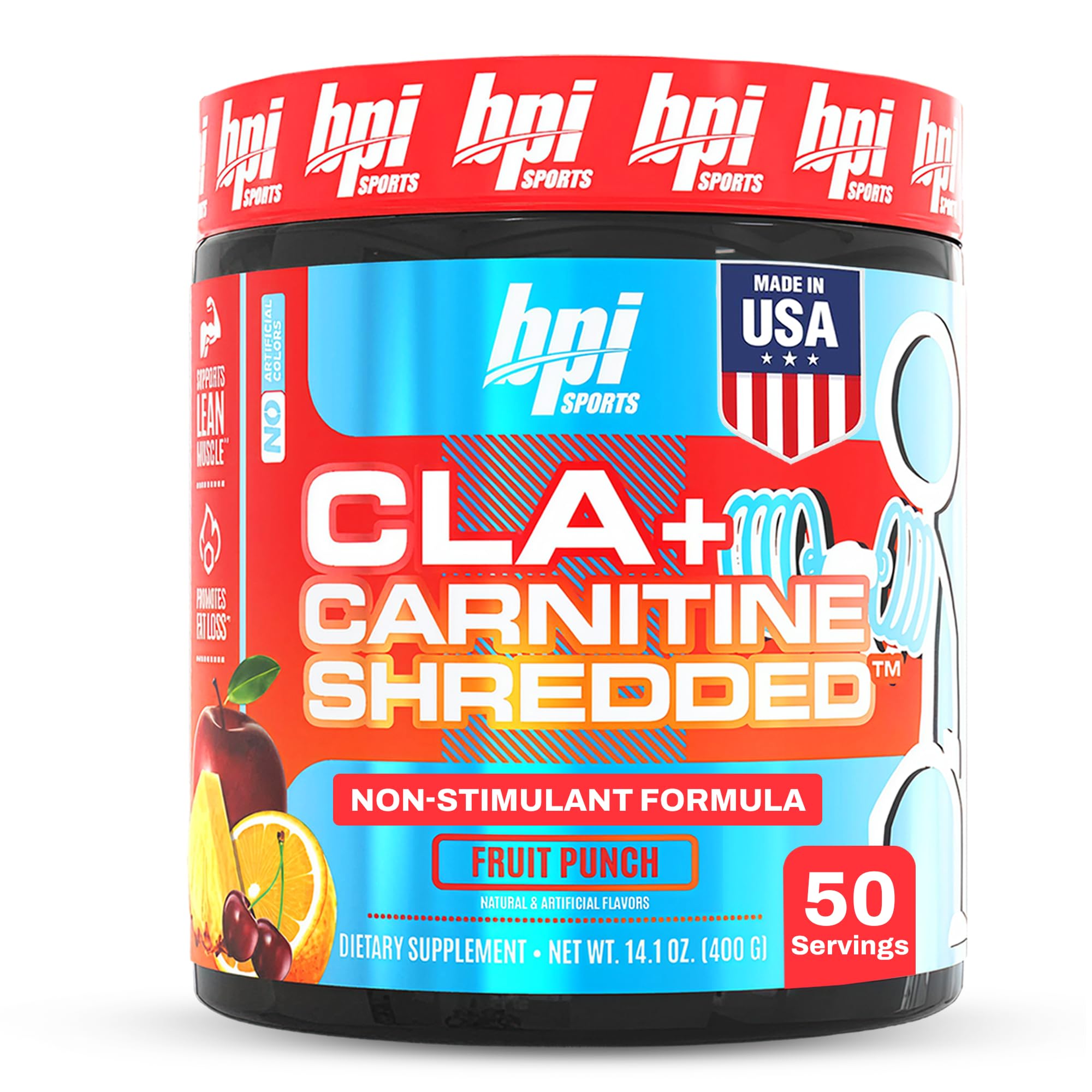 Amazon.com: BPI Sports CLA + Carnitine Shredded - Convert Fat Cells Into  Energy and Supports Lean Muscle, Boost Metabolism - Non-Stimulant L- Carnitine Supplement