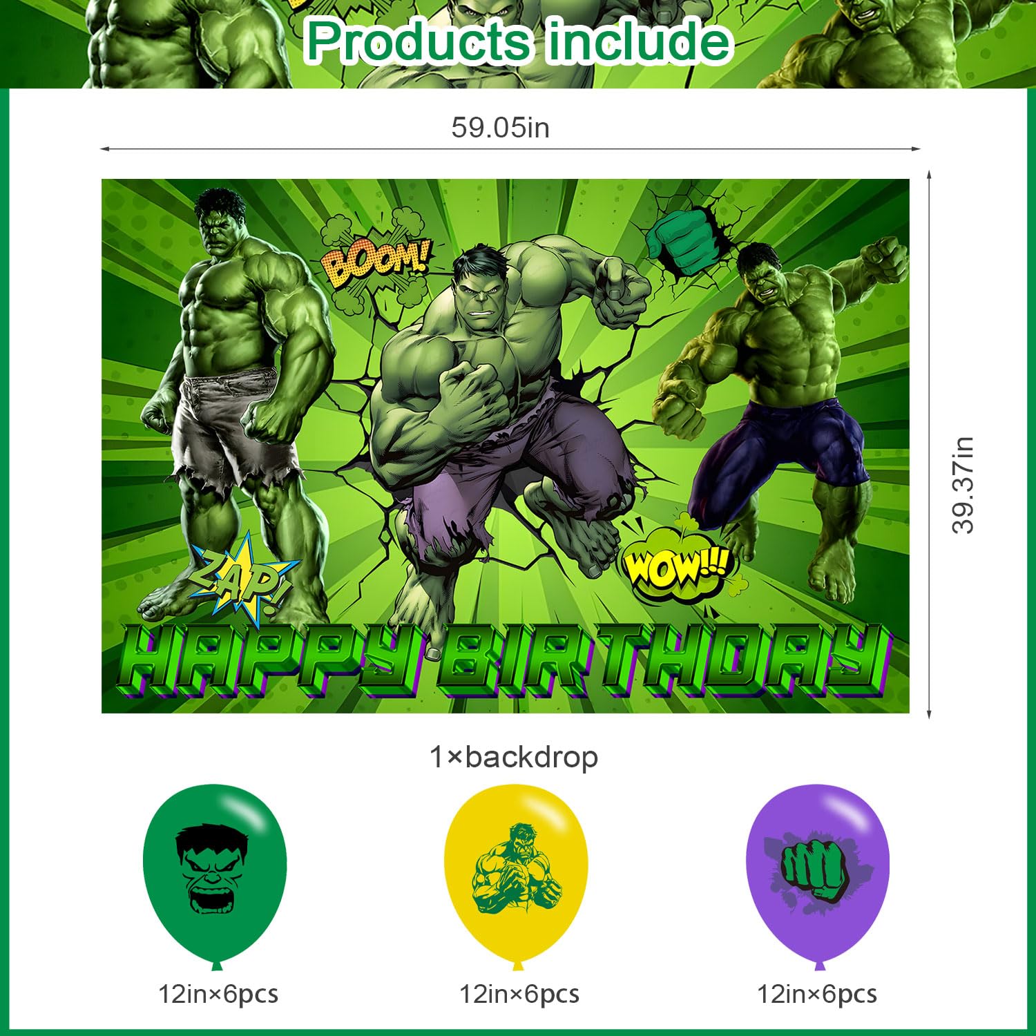 Condition photo showing New/Like New for Green Hero Backdrop 5x3 Vinyl Green Hero Birthday Party Supplies Photography Background Picture Photoshoot Cake Table Decor Banner Shoot Drapes Poster