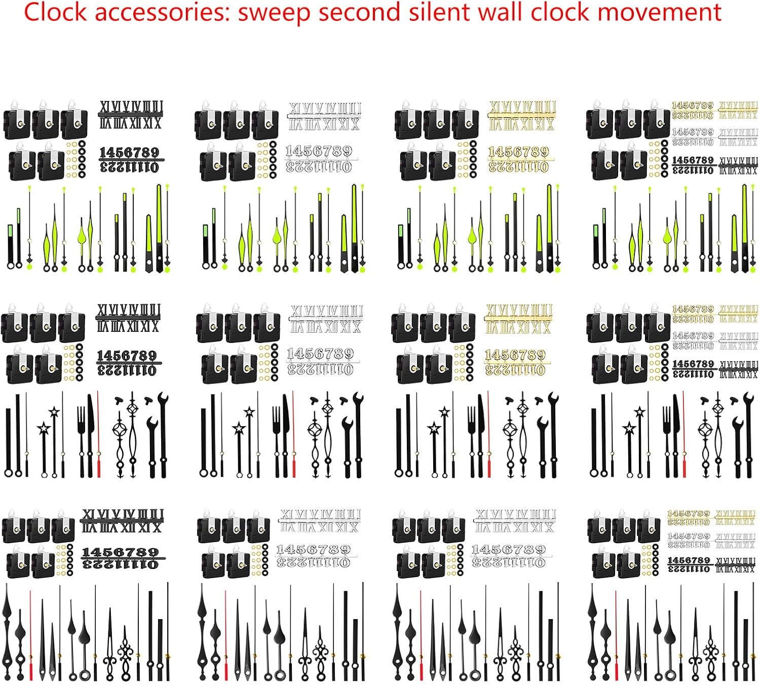 Digital Wall Clock with Timer, Wall Clock Movement Machine, Clock Hands Repair Kit for Long-Lasting Timekeeping