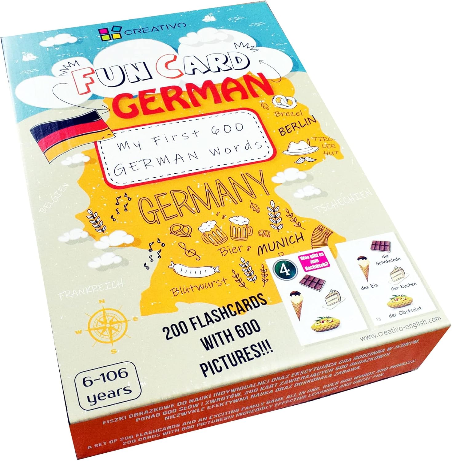 My First 600 German Words (Vocabulary Flashcards + Exciting Game)