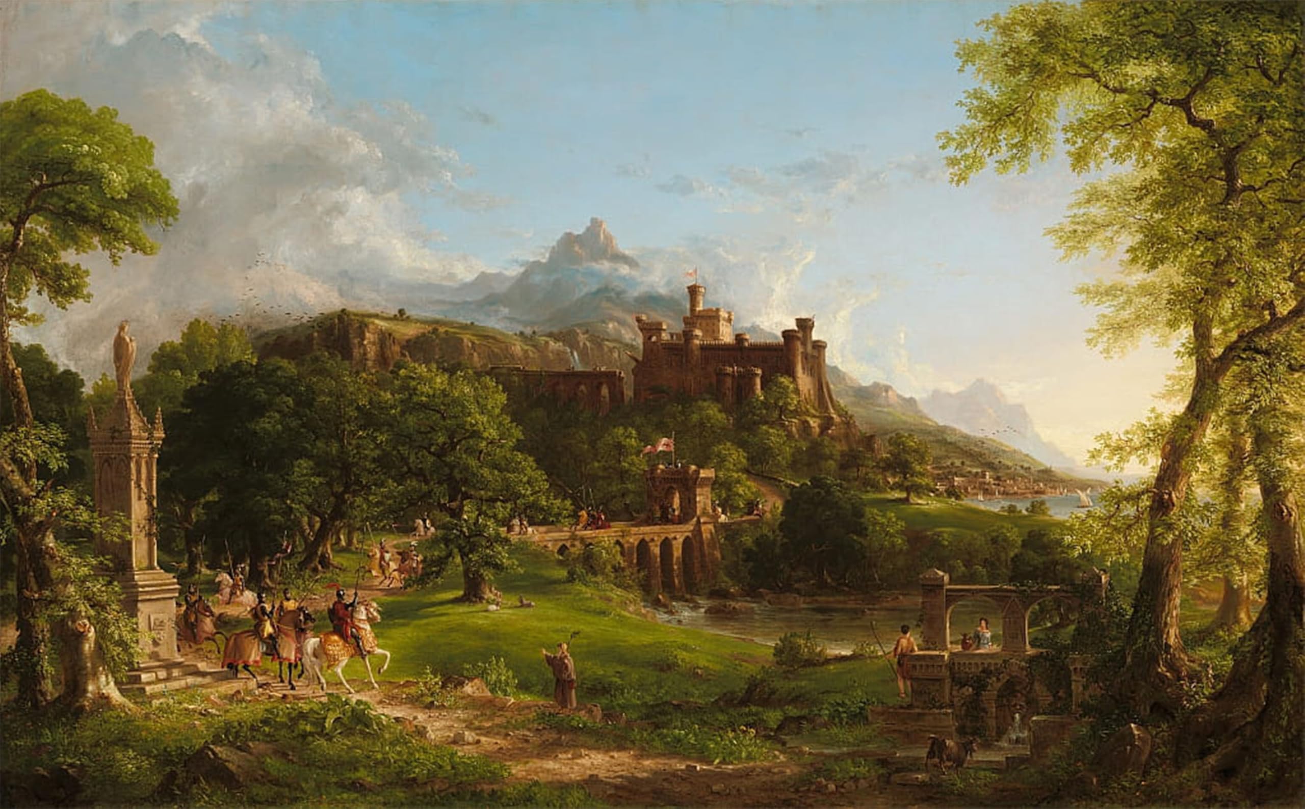 POSTERIIk Famous Animal Posters Vintage Picture the Departure by Thomas Cole Modern Wall Decor for Home Decor 60x90cm