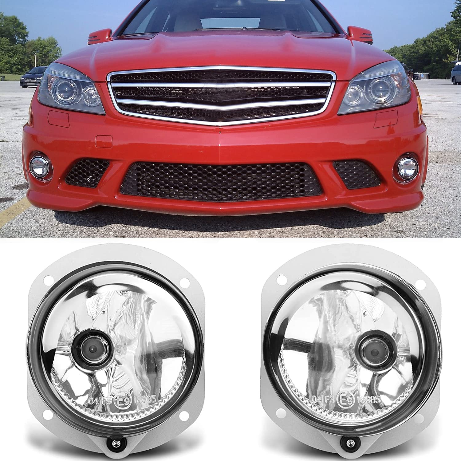 Luces antiniebla de lente transparente Lámparas de conducción compatibles con Mercedes C R CL CLK ML SL SLK Clase W204 W164 W216 C209 R171 AMG (Par)