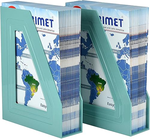 Miniatura 3 de Acrimet Soporte para archivos de revista, estante vertical para documentos, carpetas y correo, organizador de escritorio de plástico duradero para