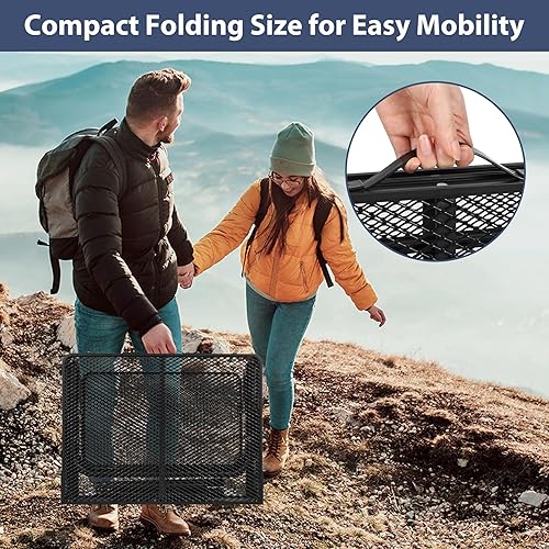 Miniatura 27 de REDCAMP Mesa plegable de 36 x 24 pulgadas para exteriores, mesa de parrilla ligera y portátil de aluminio de metal para exteriores con patas de Negro