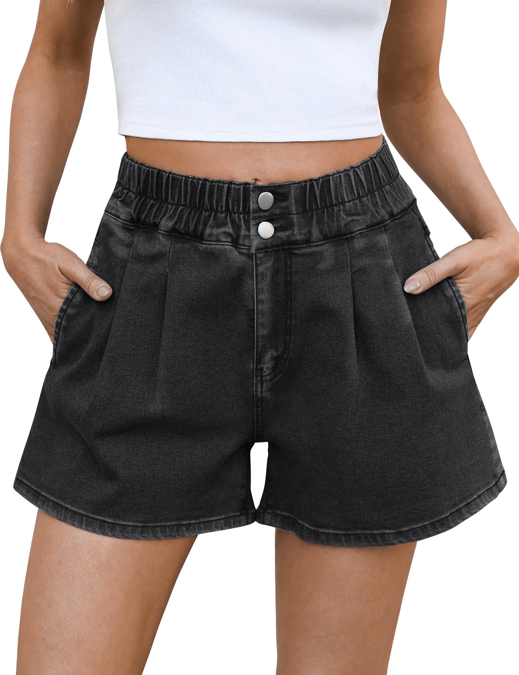 Fengbay Damen Jeans Shorts High Waisted Casual Denim Kurze Hosen Hotpants