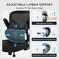 Vista 4 de Silla de oficina de malla, silla de escritorio ergonómica cómoda de 330 libras con soporte lumbar ajustable, sillas ejecutivas para computadora