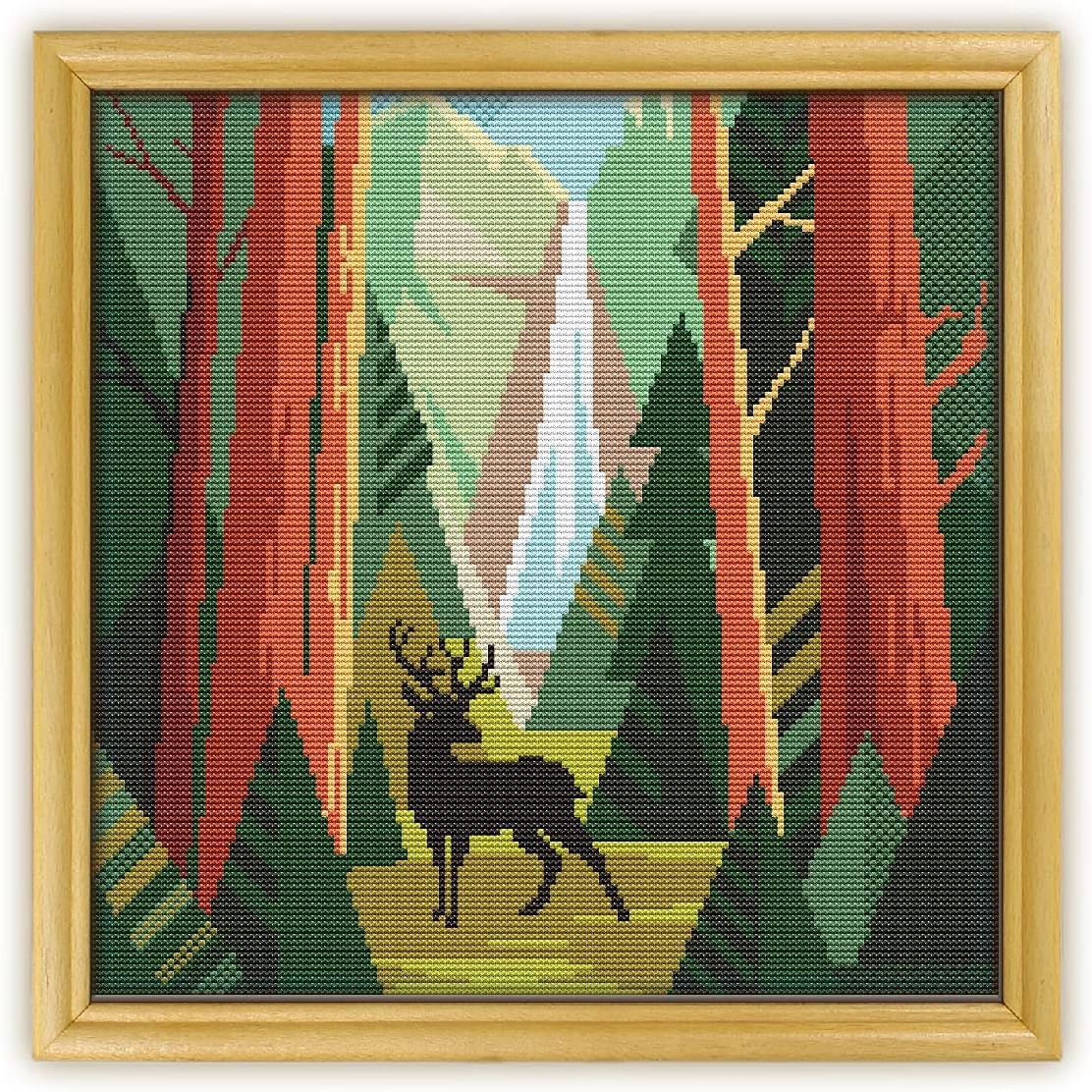 Yosemite National Park K467 Counted Cross Stitch KIT#3. Threads, Needles, Fabric, Embroidery Hoop and Printed Color Pattern Inside. Embroidery Pattern