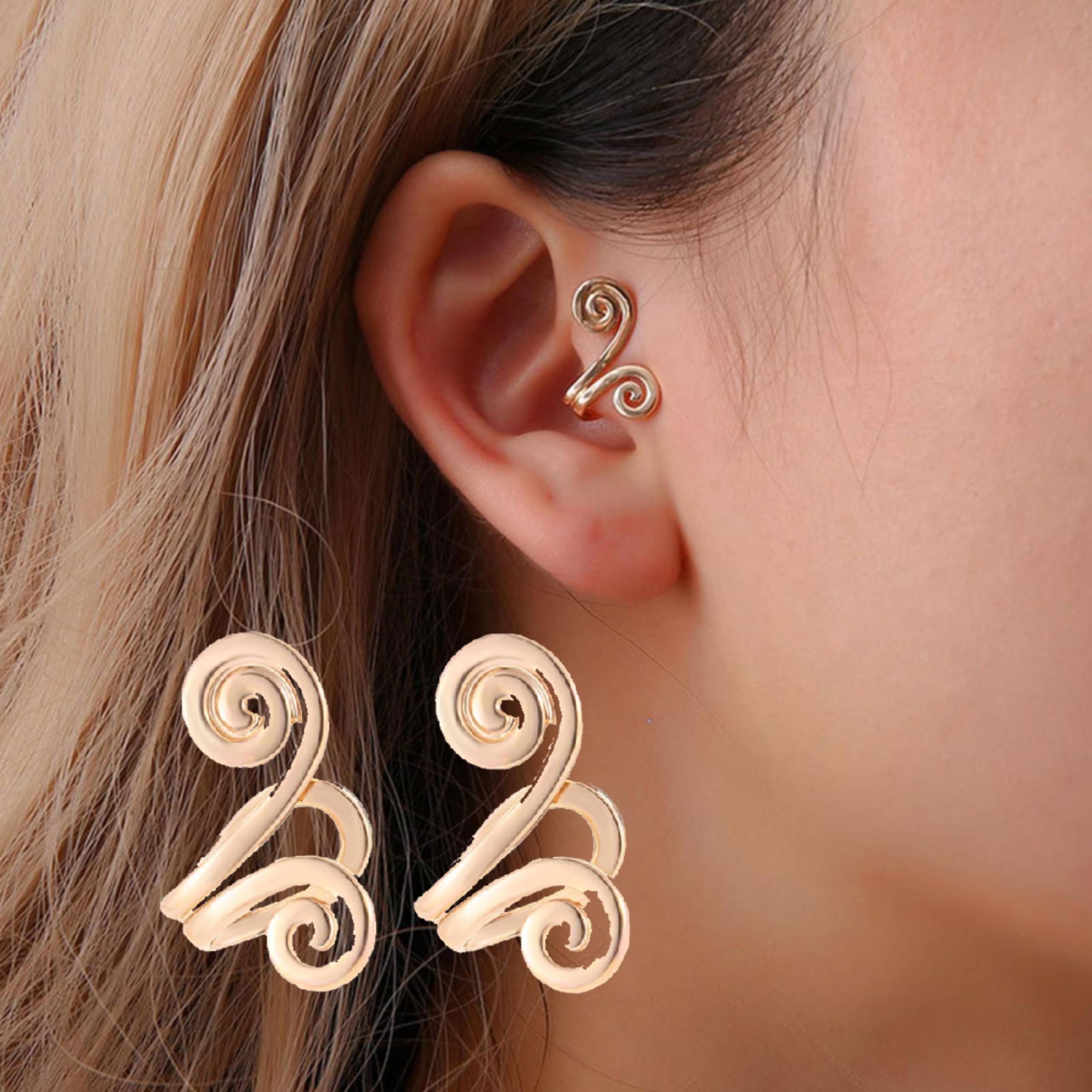 1 Pair Zunis Acupressure Slimming Earrings,Non Piercing Acupressure Slimming Earrings for Weight Loss,Lymphactive Mag Studs Weight Loss Ear Cuff Clip for Women and Men